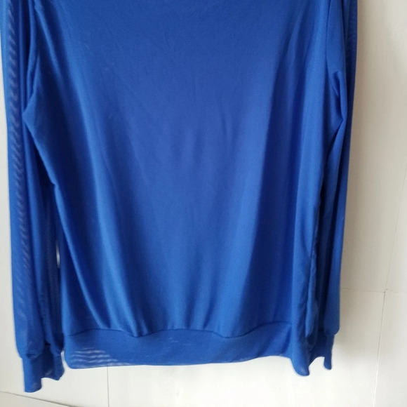 NWT Timeson blue sheer Pleated neck blouse sz.XXL - Picture 6 of 10
